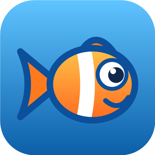 Fishdayz game icon: a smiling orange fish